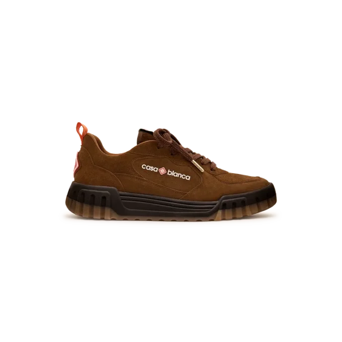 Bruine suède court sneaker voor heren