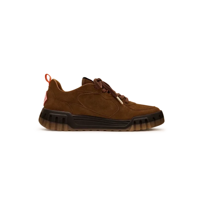 Bruine suède court sneaker voor heren