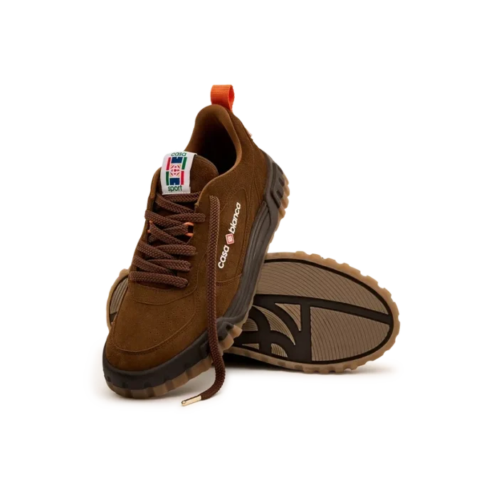 Bruine suède court sneaker voor heren