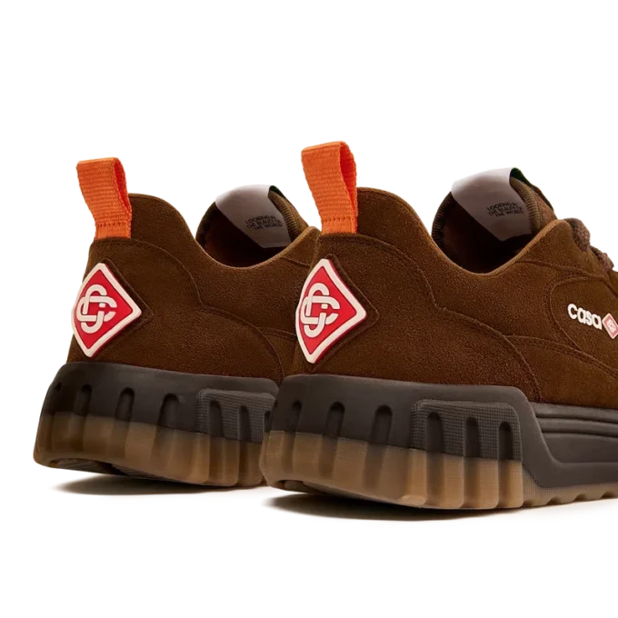 Bruine suède court sneaker voor heren