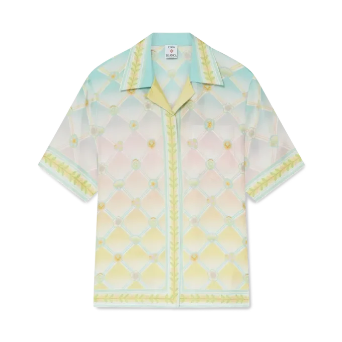 Candy Icons zijden twill overhemd met korte mouwen