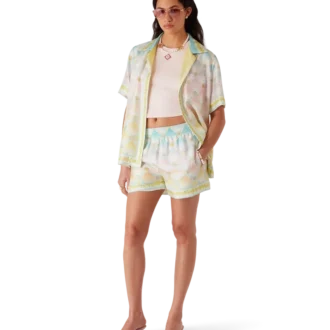 Candy Icons zijden twill overhemd met korte mouwen