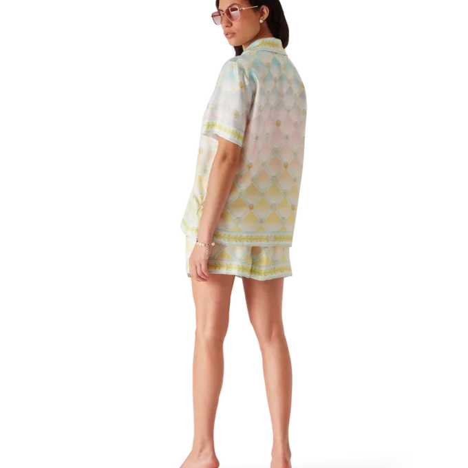 Candy Icons zijden twill overhemd met korte mouwen