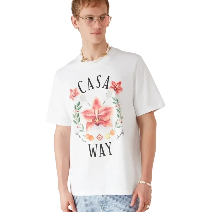 Casa Way Orchid-logo T-shirt met korte mouwen