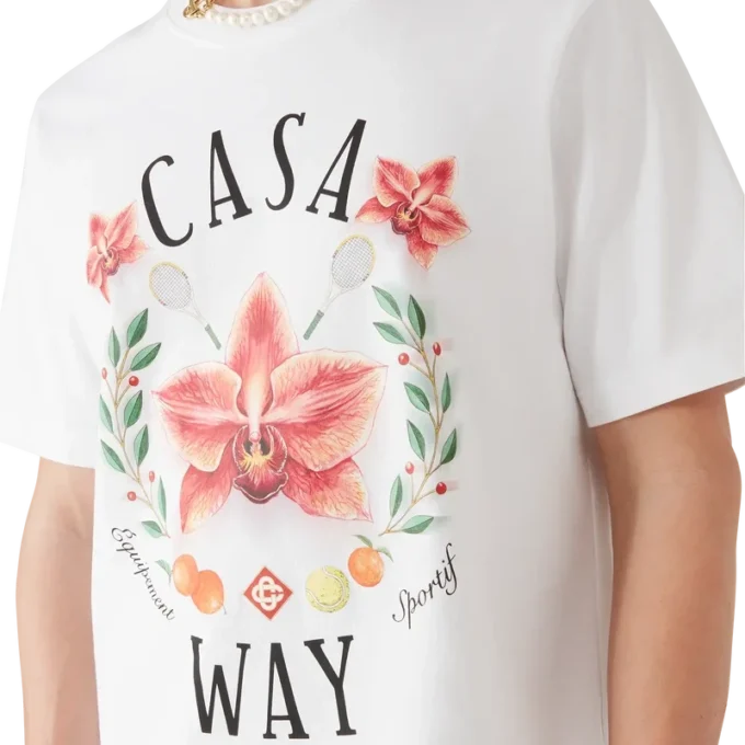 Casa Way Orchid-logo T-shirt met korte mouwen
