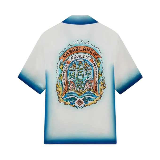 Casa Way Skate zijden shirt met korte mouwen