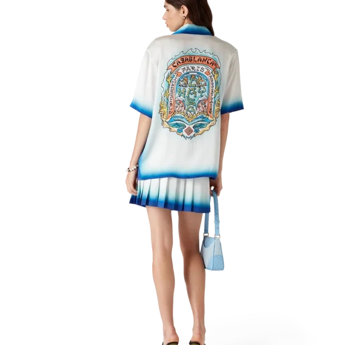 Casa Way Skate zijden shirt met korte mouwen