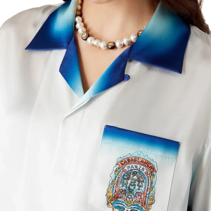 Casa Way Skate zijden shirt met korte mouwen