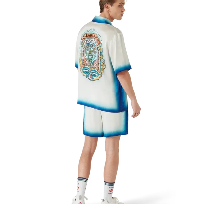 Casa Way Skate zijden shirt met korte mouwen