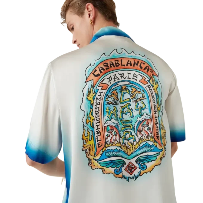 Casa Way Skate zijden shirt met korte mouwen