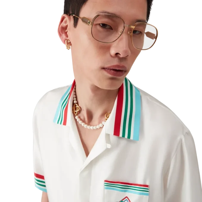 Casa Way World Series zijden overhemd met korte mouwen