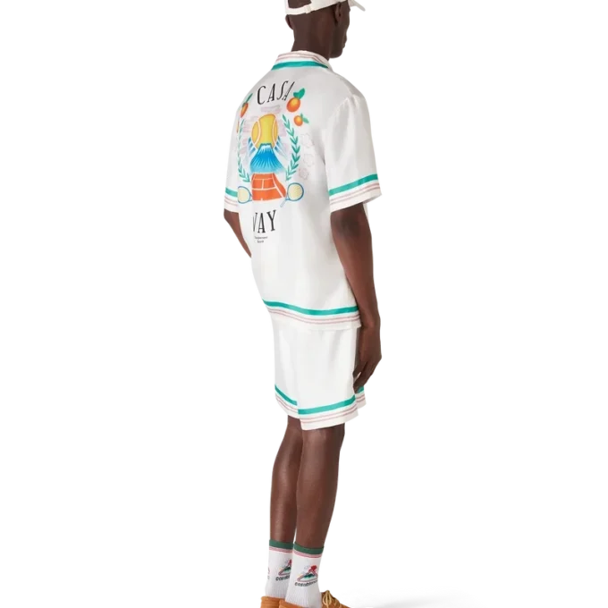 Casa Way zijden overhemd met korte mouwen