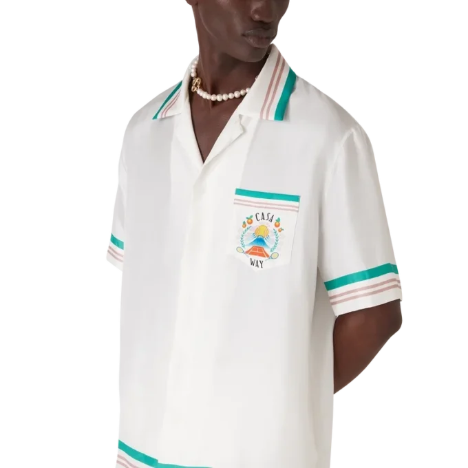 Casa Way zijden overhemd met korte mouwen