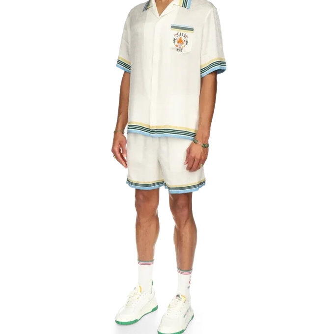 Casa Way zijden overhemd met korte mouwen