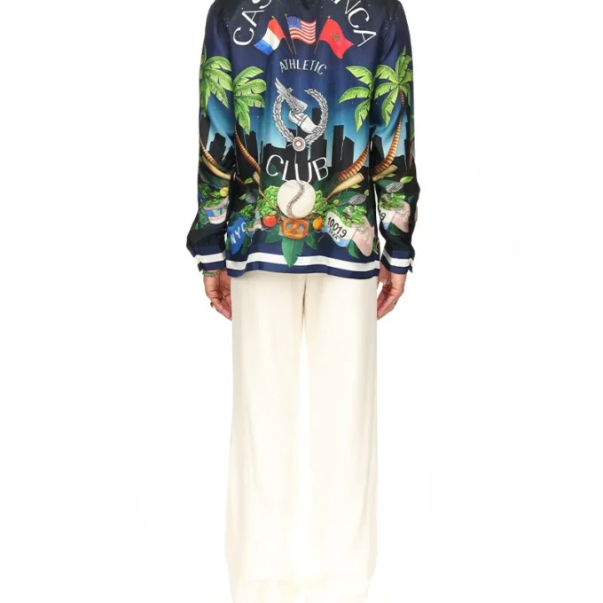 Casablanca Athletic Club zijden overhemd