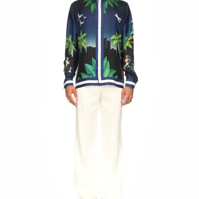 Casablanca Athletic Club zijden overhemd