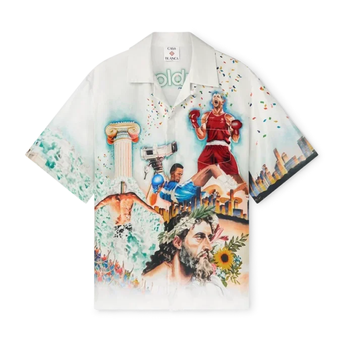 Celebration Du Sport zijden overhemd met korte mouwen