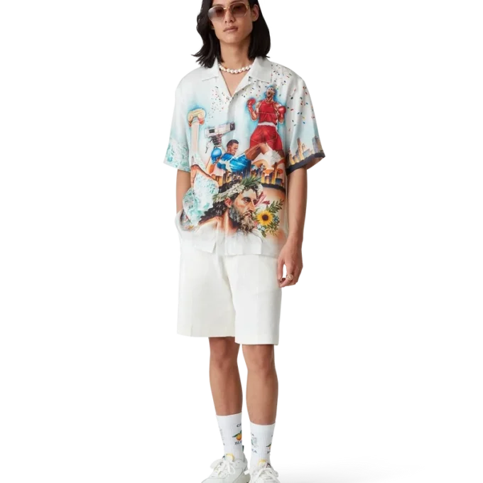 Celebration Du Sport zijden overhemd met korte mouwen