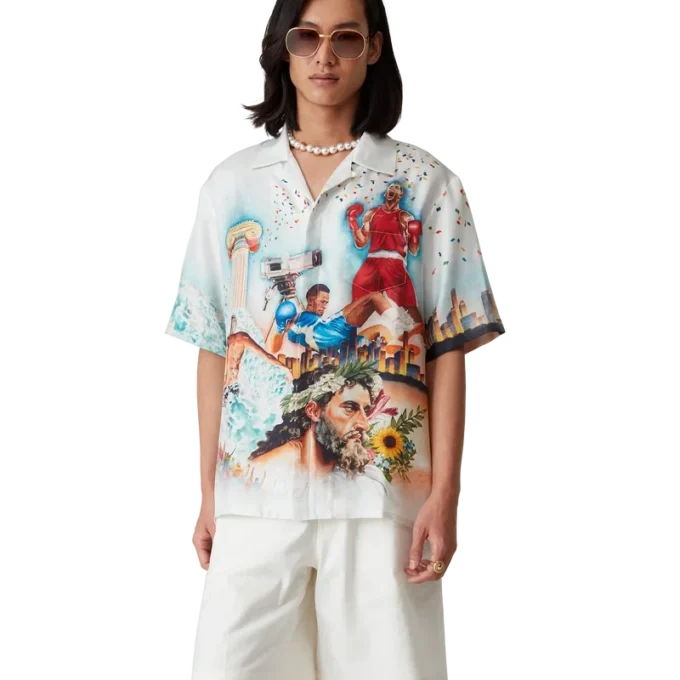 Celebration Du Sport zijden overhemd met korte mouwen
