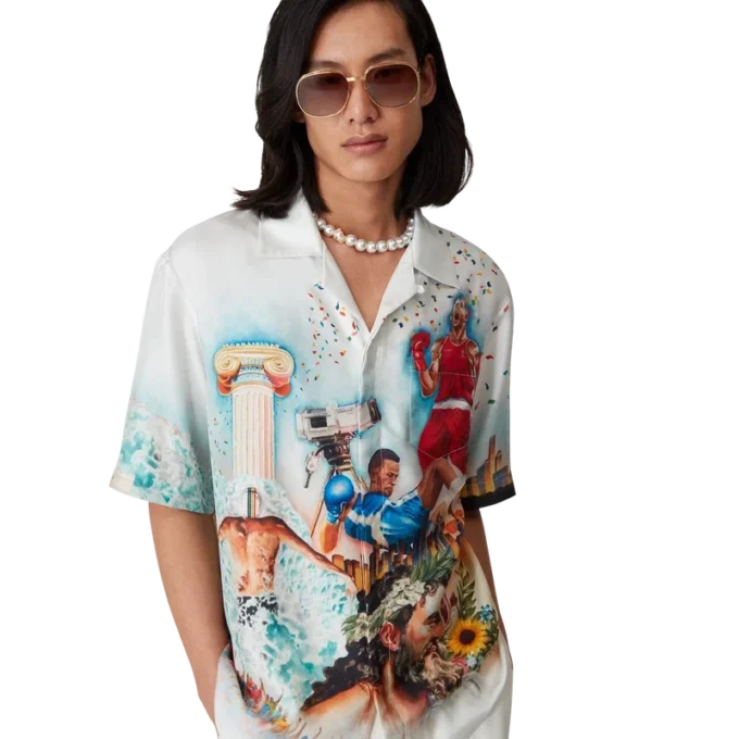 Celebration Du Sport zijden overhemd met korte mouwen