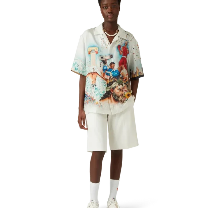 Celebration Du Sport zijden overhemd met korte mouwen