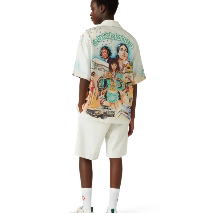 Celebration Du Sport zijden overhemd met korte mouwen