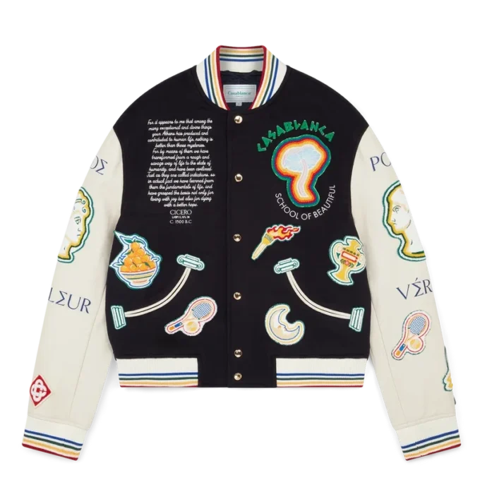 Chenille patchwork bomberjack