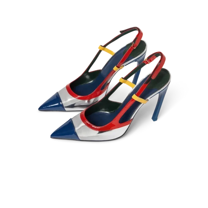 Chrome Arch Slingback Pump