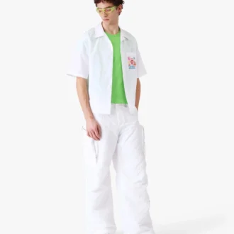 Collage D’icones Graphiques geborduurd overhemd met korte mouwen