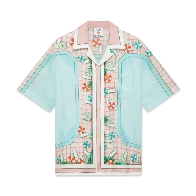Copacabana zijden overhemd met korte mouwen Copacabana zijden overhemd met korte mouwen