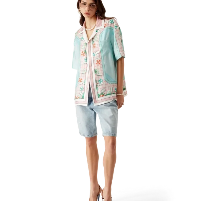 Copacabana zijden overhemd met korte mouwen Copacabana zijden overhemd met korte mouwen