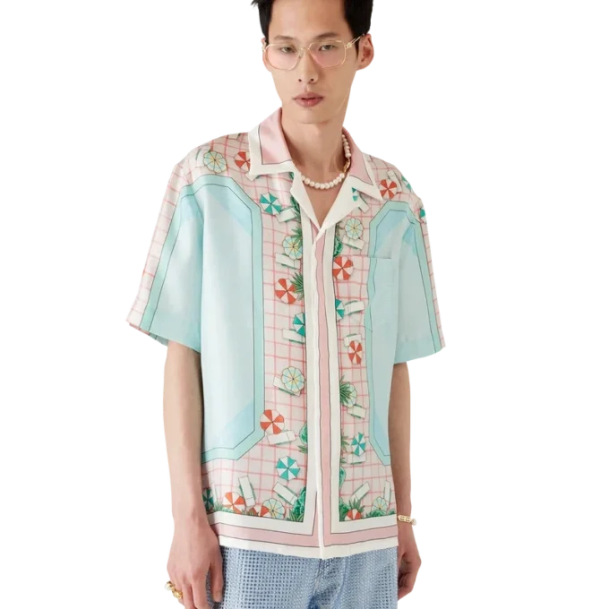 Copacabana zijden overhemd met korte mouwen Copacabana zijden overhemd met korte mouwen
