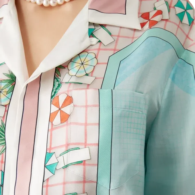 Copacabana zijden overhemd met korte mouwen Copacabana zijden overhemd met korte mouwen