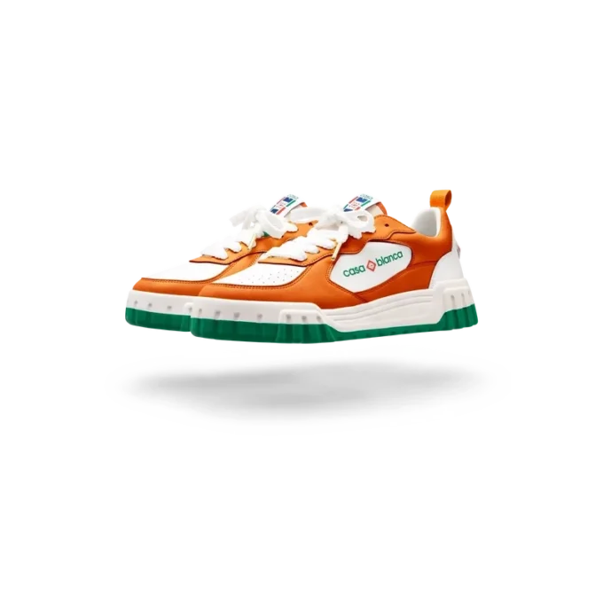 Court sneaker voor dames in oranje en wit Court sneaker voor dames in oranje en wit