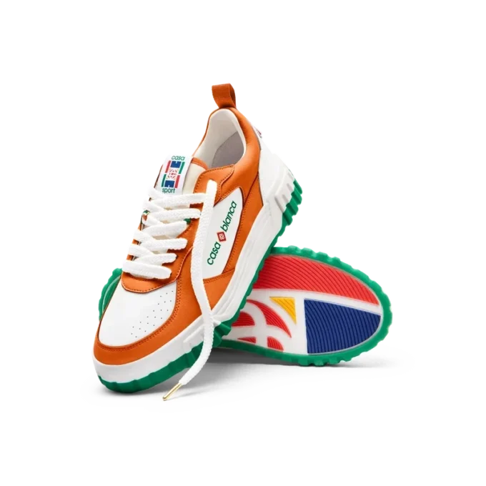 Court sneaker voor dames in oranje en wit Court sneaker voor dames in oranje en wit