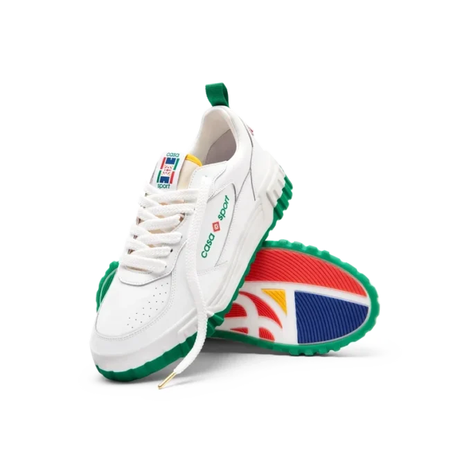 Court sneaker voor dames in wit en groen