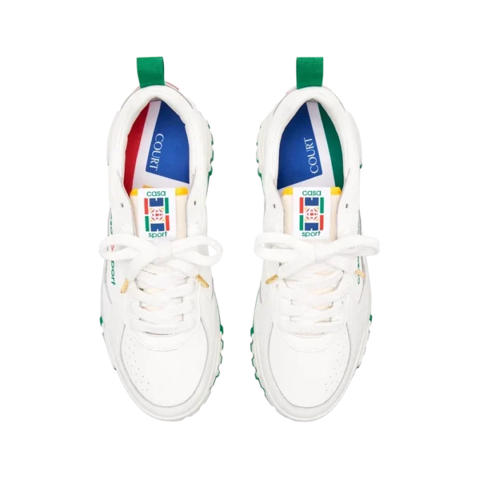 Court sneaker voor dames in wit en groen