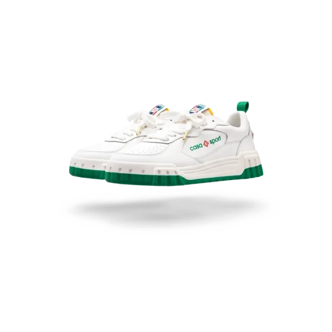 Court sneaker voor dames in wit en groen