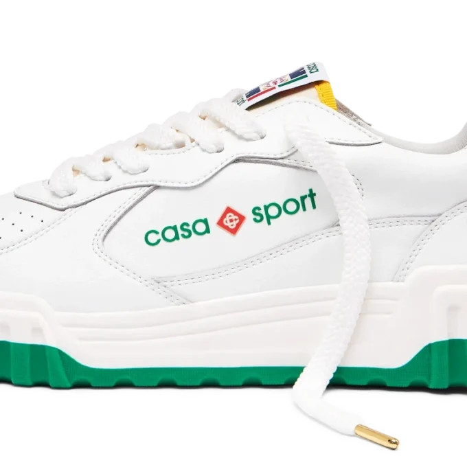 Court sneaker voor dames in wit en groen