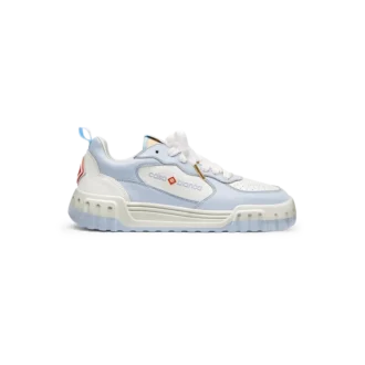 Court sneaker voor dames in wit en poederblauw