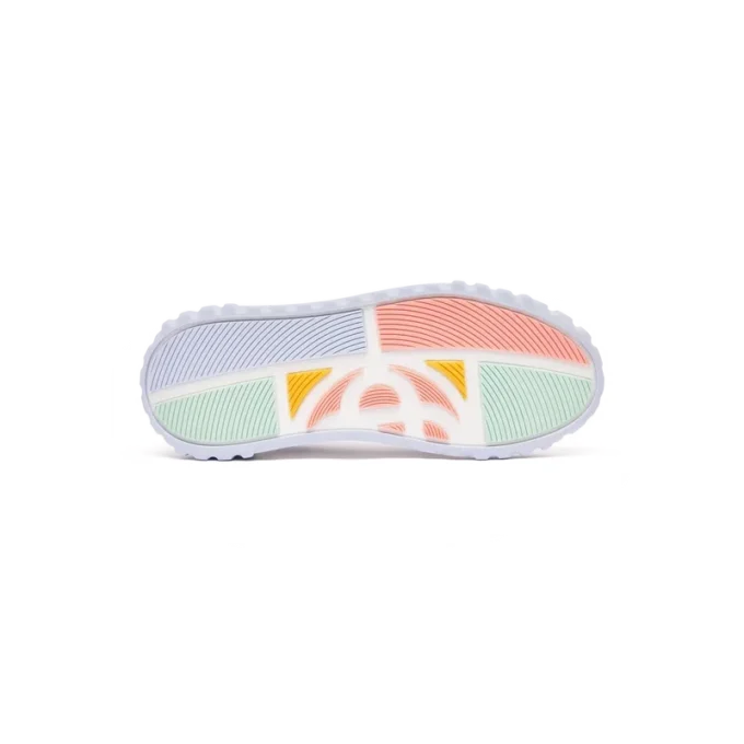 Court sneaker voor dames in wit en poederblauw