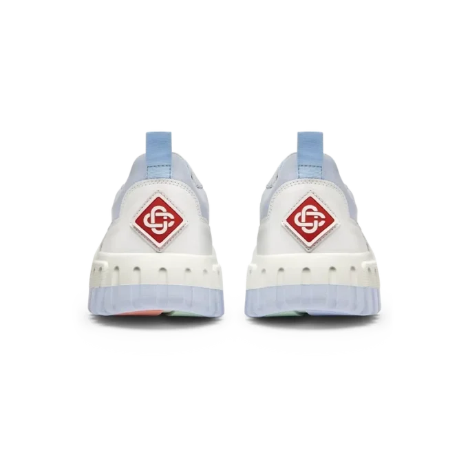 Court sneaker voor dames in wit en poederblauw