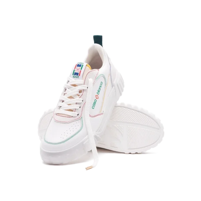 Court sneakers voor dames in wit en multicolor