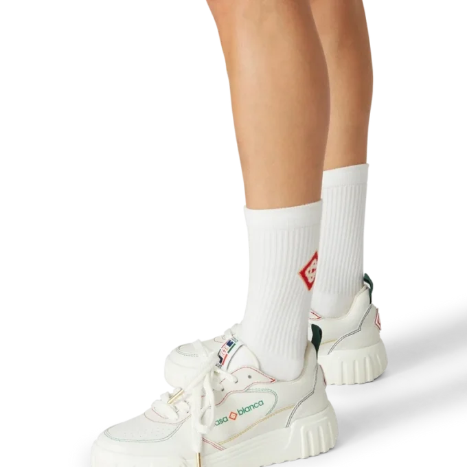 Court sneakers voor dames in wit en multicolor