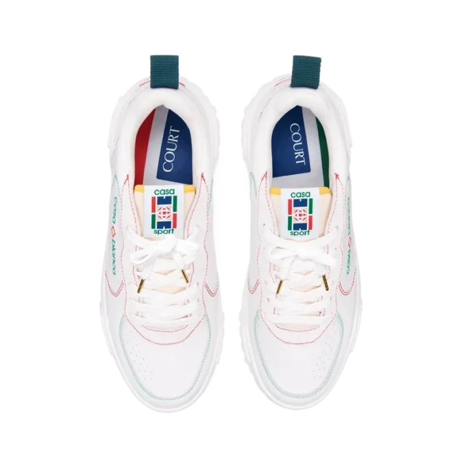 Court sneakers voor dames in wit en multicolor