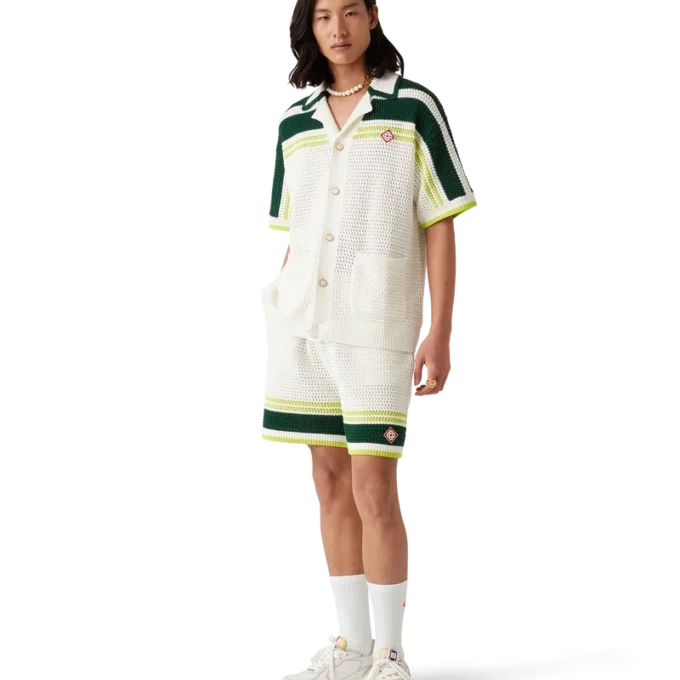 Court sneakers voor heren in wit en multicolor