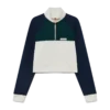 Cropped sweatshirt met kwartrits en kleurblokken Cropped sweatshirt met kwartrits en kleurblokken