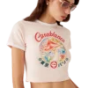 Cropped T-shirt met paddestoelembleem Cropped T-shirt met paddestoelembleem