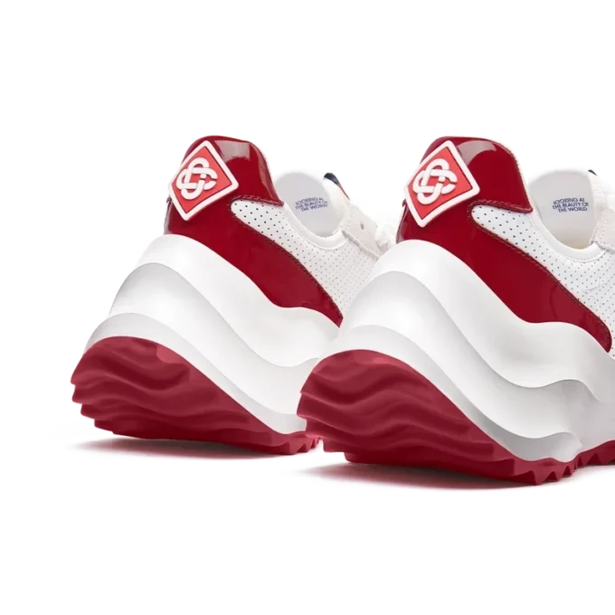 Dames Atlantis sneaker in wit en haute rood