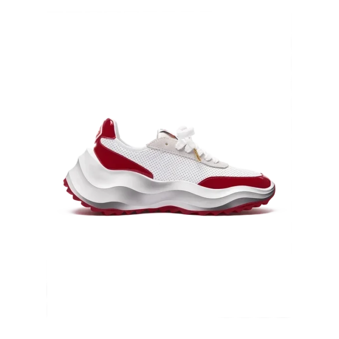 Dames Atlantis sneaker in wit en haute rood